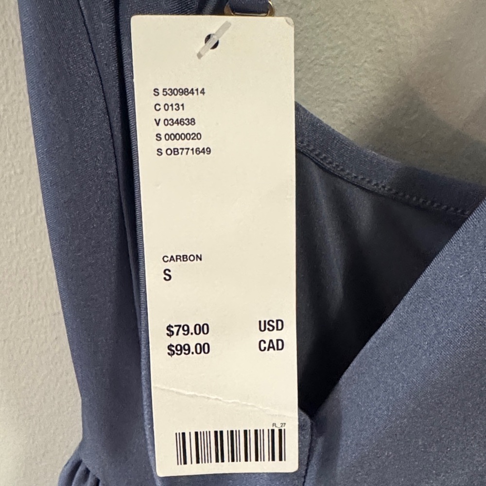 Urban Outfitters Deep Blue Plunging Wide-Leg Jumpsuit - Picture 2 of 5